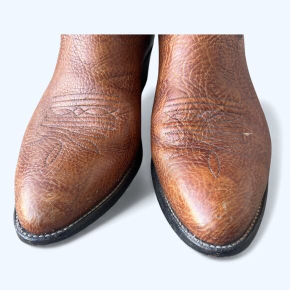 Nocona Men’s Western Cowboy Boots Brown Leather Classic Stitching 786550 Size  9 - Picture 12 of 15